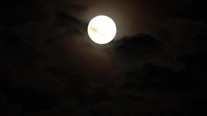 Wall Mural - Full moon and clouds moving at night