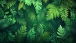 © Thanaseth - Illustration of vibrant green fern plants filling the background, creating a lush, natural setting that enhances the richness and diversity of surrounding flora