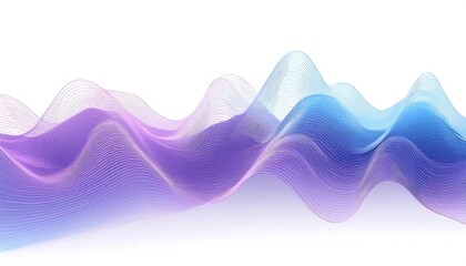 Purple and blue Sound wave line curve on a white background. Element for theme technology