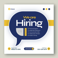 Wall Mural - we are hiring job vacancy web banner and social media post template