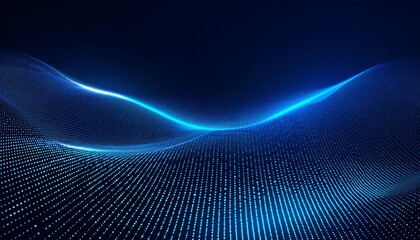  3D blue techno abstract background overlaps layer on dark space with glowing dots shape