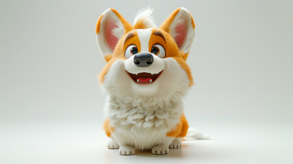 A Round, Fluffy  Corgi in a Dance of Delight