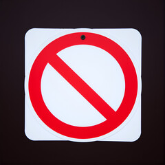 No allowed sign, ban sign in Black strip, Prohibiting sign, Black crossed circle, red crossed