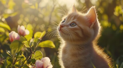 Wall Mural - Kitten in Sunlight.