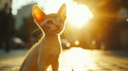 Wall Mural - Kitten Sunset.