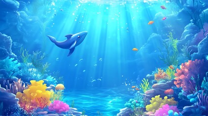 Naklejka na meble 深海と魚たち