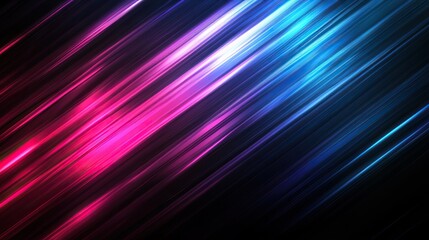 Abstract dark background with blue and pink neon glow, neon light lines on empty stage background, neon, glow, abstract