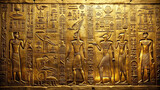Cinematic Archaeological Golden Hieroglyphic Narrative