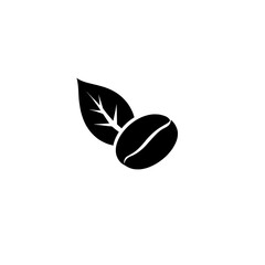 Coffee bean symbol with an organic shape. Modern image.