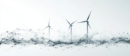 wind energy. wind turbine farm. sustainable or green power concept.