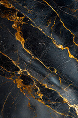 Wall Mural - vertical black marble with golden brown veinings. gold and black marble.