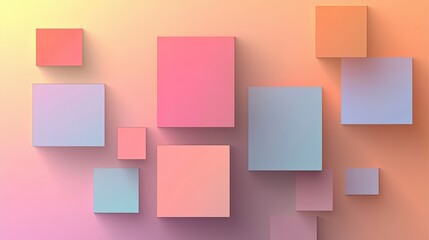 Wall Mural - abstract geometric design with pastel colored squares on a gradient background