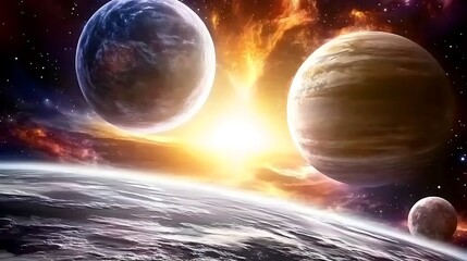 Wall Mural - space planets solar system plain textured background for web design and copy