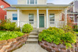 © karamysh - Entrance of grey painted luxury house in summer with stair steps and nice landscape in Vancouver, Canada, North America. Day time on June 2024