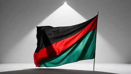 Afghanistan flag waving under dramatic lighting on a neutral background