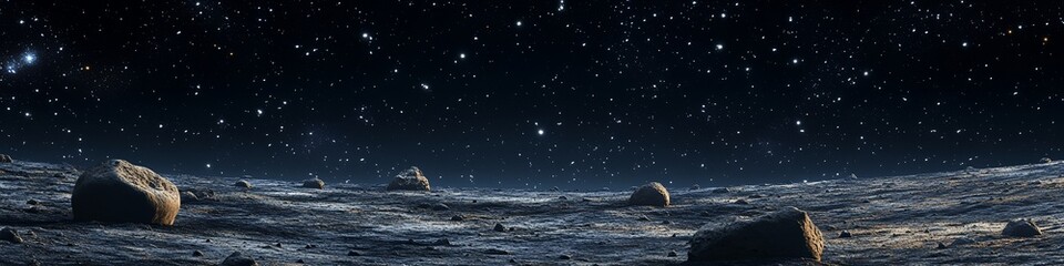 Wall Mural - a dark sky with a few stars and a few rocks. the rocks are scattered across the sky, and the stars a