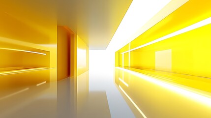 Abstract Yellow Corridor Simple Neutral Background with Free Space for Design