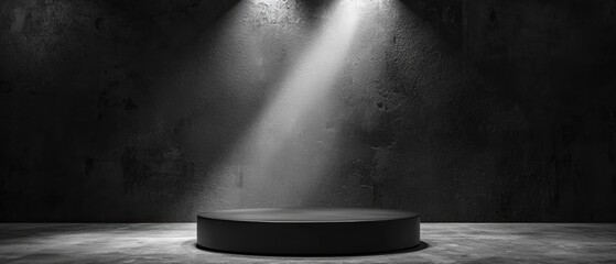 Sticker - a black podium with a spotlight shining on it