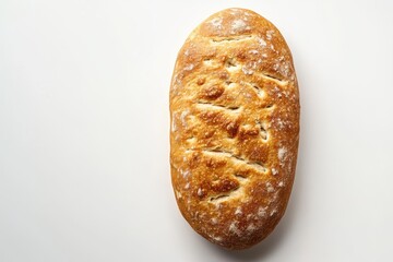 Top view of a fresh tasty pita loaf on a white surface