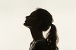 © Isuru - Portrait of a young woman looking up  side view   horizontal silhouette