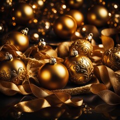 Wall Mural - christmas background with balls