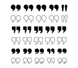 Wall Mural - quotes, quotation marks black isolated vector icon set.