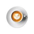 © Iaroslav - Top view White Coffee with heart Cup Cappuccino on transparent