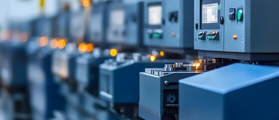 Leinwandbilder - Industrial Machinery Process with Control Panels