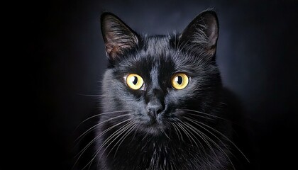 black and white cat portrait