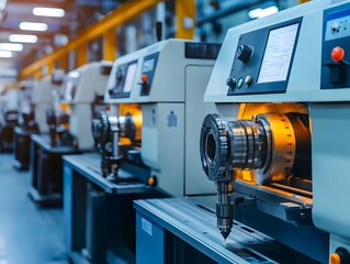 Fototapete - Modern Machinery in Manufacturing Process Environment