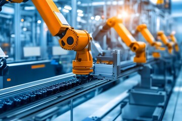 Leinwandbilder - Automated Industrial Process with Robotic Arm