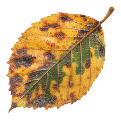 Wall Mural - vivid yellow and brown autumn leaf isolated transparent