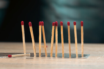 matches on a black background