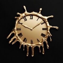 Aufkleber - A unique clock with melting hands emphasizes the transient essence of time in a contemporary and visually striking design. Generative AI