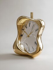 Aufkleber - This unique clock features melting hands, artistically illustrating the concept of time as it warps and flows endlessly in a contemporary style. Generative AI
