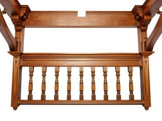 Wooden rail with a smooth finish and classic design, woodworking, texture