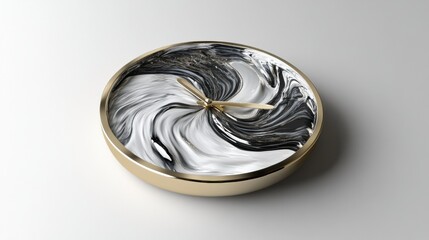 Aufkleber - The artwork features a clock with melting hands, capturing the essence of time's continuous flow in a simple, elegant design. Generative AI