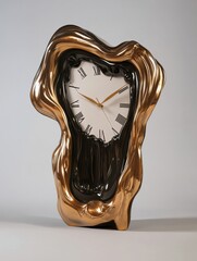 Aufkleber - The artwork features a uniquely designed clock with melting hands, symbolizing time's fluidity and inevitable passage. Generative AI