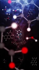 Wall Mural - loop abstract chemical bonds and dna chain vertical animation background.