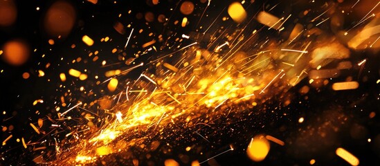 Canvas Print - Sparks And Fire On A Black Background