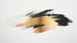 © SKIMP Art - A brushstroke of beige, black, and white paint on an isolated background The brushstrokes create the shape of gold leaf Generative AI