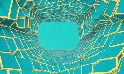 Wall Mural - abstract hexagon tunnel