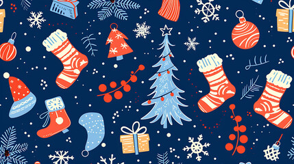 Wall Mural - christmas pattern