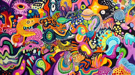 Abstract Representation of Lucid Dreaming with Swirling Patterns and Kaleidoscopic Colors