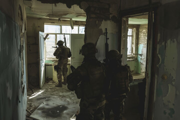 Special Forces demonstrating tactical skills in urban warfare in