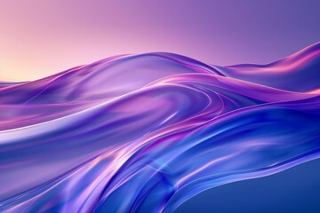 Canvas Print - a dynamic drapery background with flowing abstract shapes, vibrant gradients of blue and purple, sof