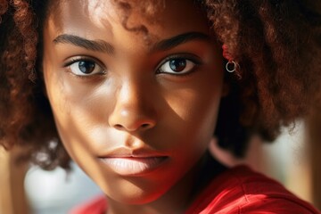 Wall Mural - Young woman with natural beauty looking at the camera with a gentle smile.