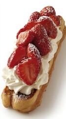 Canvas Print - Decadent french toast with whipped cream and fresh strawberries for spring breakfast delight