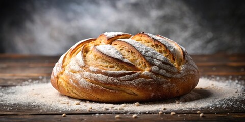 Freshly baked bread with a light dusting of flour silhouette