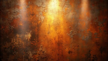 Wall Mural - a rustic canvas of oxidized texture with a golden light cast upon it